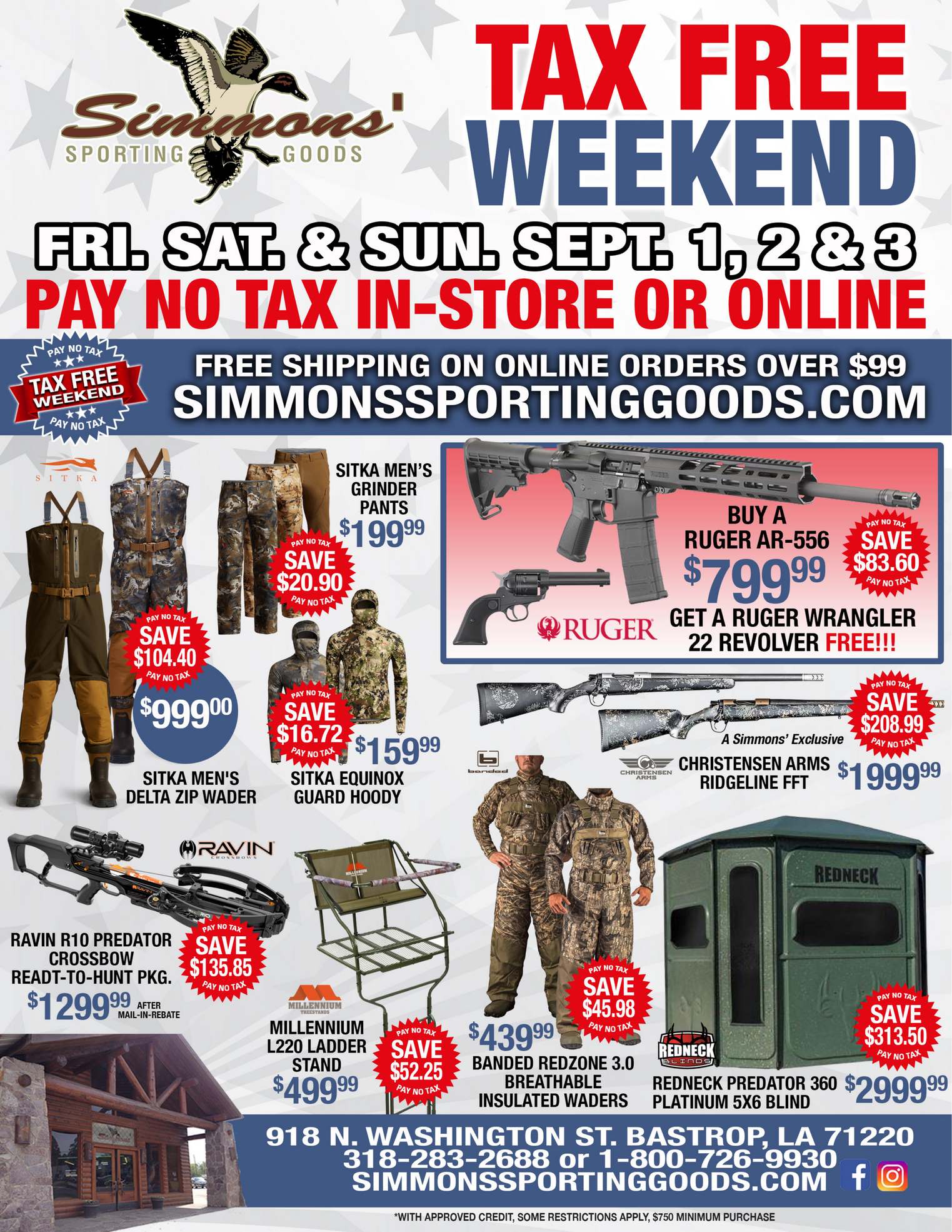 Simmons' Sporting Goods NO TAX WEEKEND